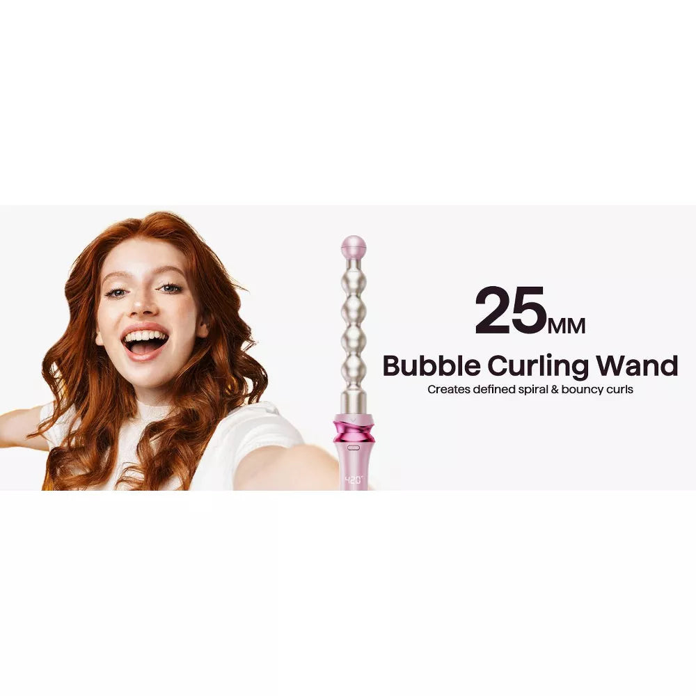 Wavytalk 350S Pro 5-in-1 Curling Wand Set - Pink